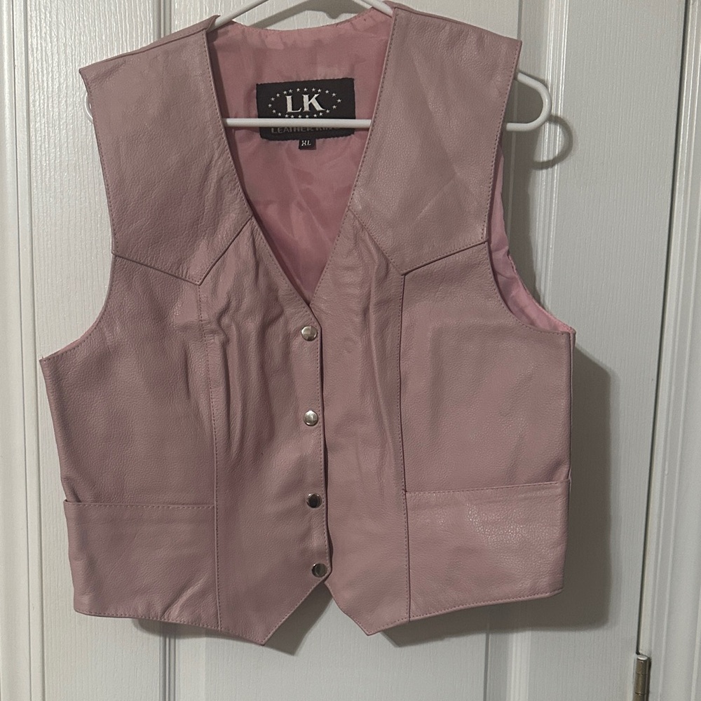 LK Pink Leather Vest